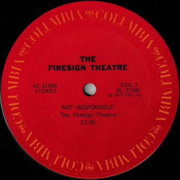 The Firesign Theatre : Not Insane Or Anything You Want To (LP, Ter)