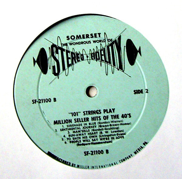101 Strings : Million Seller Hit Song's Of The 40's (LP)