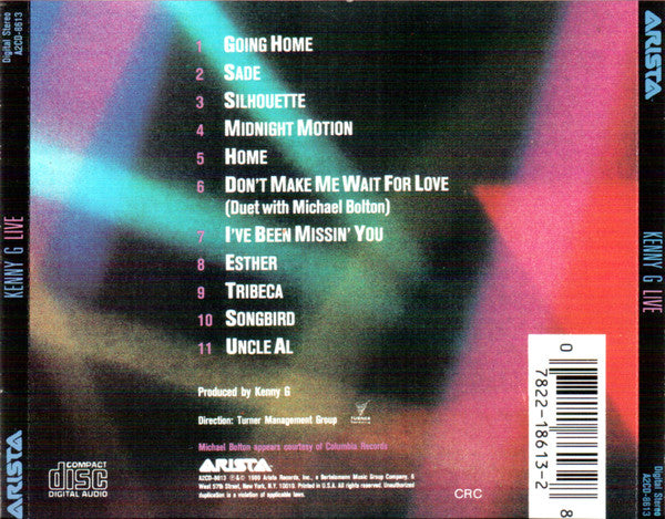 Kenny G (2) : Live (CD, Album, Club, Col)