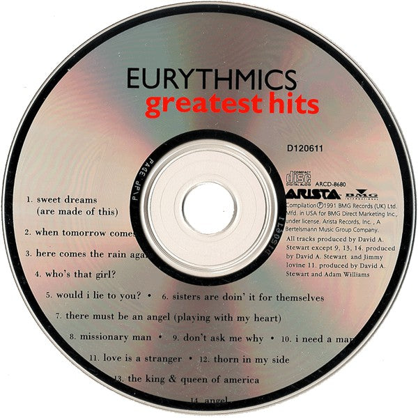 Eurythmics : Greatest Hits (CD, Comp, Club, RE)
