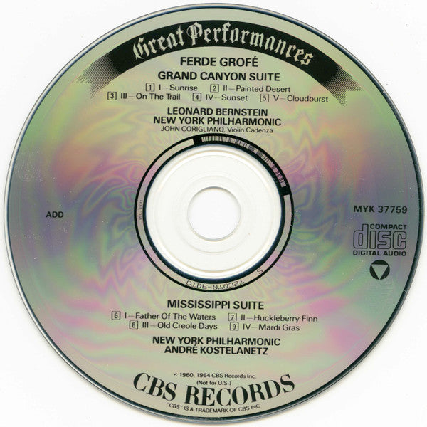 Grofe* : New York Philharmonic, Kostelanetz*, Bernstein* : Grand Canyon & Mississippi Suites (CD, Comp, RM)
