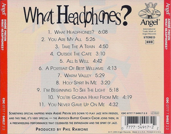 André Previn : What Headphones? (CD, Album)