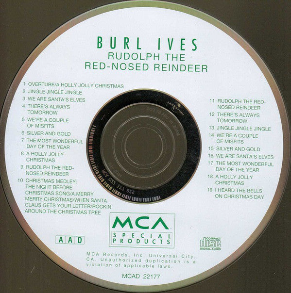 Burl Ives : Rudolph The Red-Nosed Reindeer (CD, Album, RE, EDC)