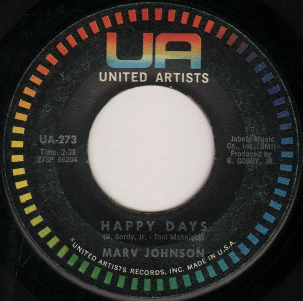 Marv Johnson : Happy Days / Baby, Baby (7")