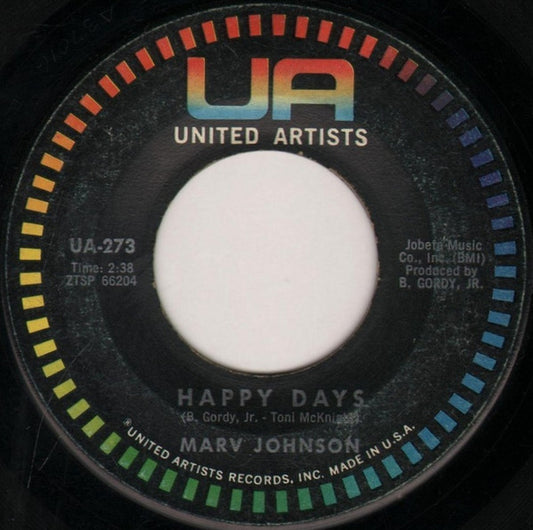 Marv Johnson : Happy Days / Baby, Baby (7")