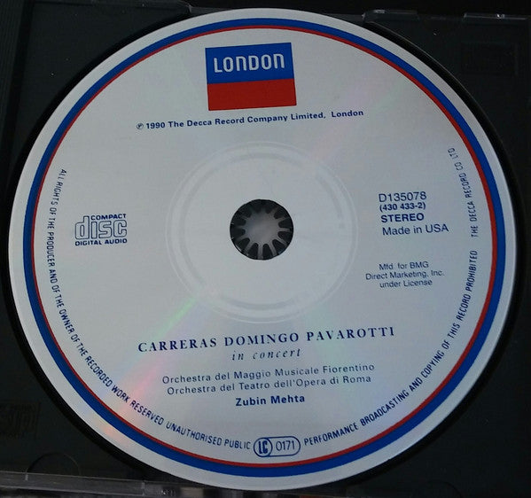 Carreras*, Domingo*, Pavarotti*, Mehta* : The Three Tenors in Concert (CD, Album, Club, RE)