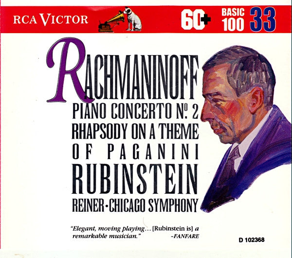 Rachmaninoff*, Rubinstein*, Reiner*, Chicago Symphony* : Piano Concerto No. 2 / Rhapsody On A Theme Of Paganini (CD, Comp, Club, RE)