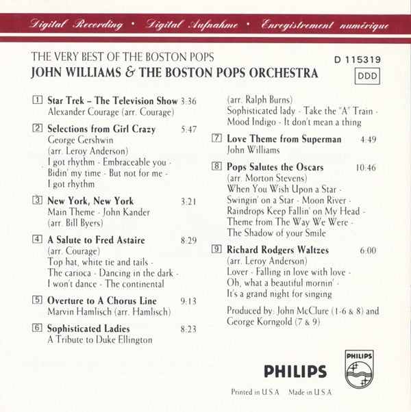 John Williams (4) & Boston Pops* : The Very Best Of The Boston Pops (CD, Comp, Club, RE)