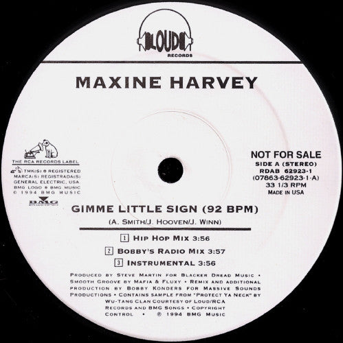 Maxine Harvey : Gimme Little Sign (12", Promo)
