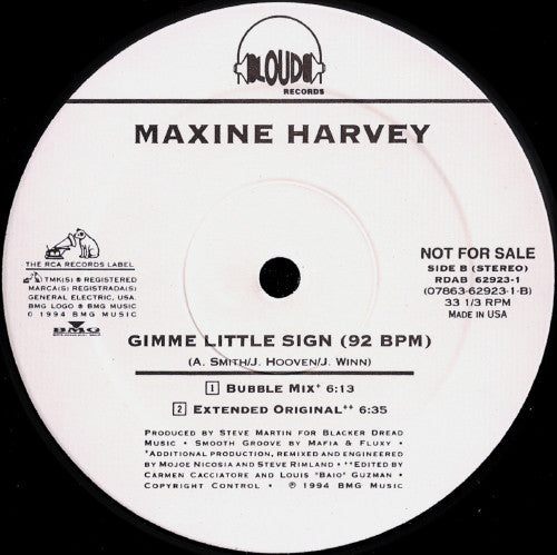 Maxine Harvey : Gimme Little Sign (12", Promo)