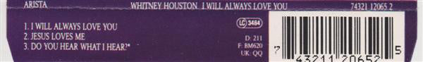 Whitney Houston : I Will Always Love You (CD, Single)