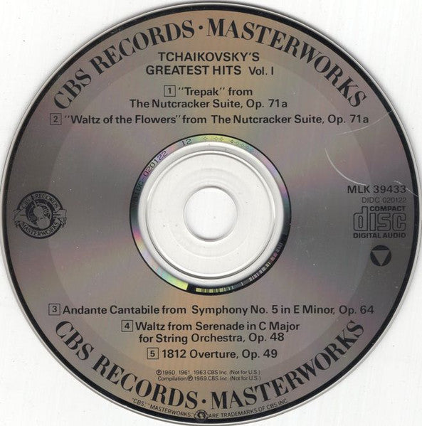 Bernstein* - New York Philharmonic, Ormandy* - Philadelphia Orchestra* : Tchaikovsky's Greatest's Hits, Vol. 1 (CD, Comp, RE)