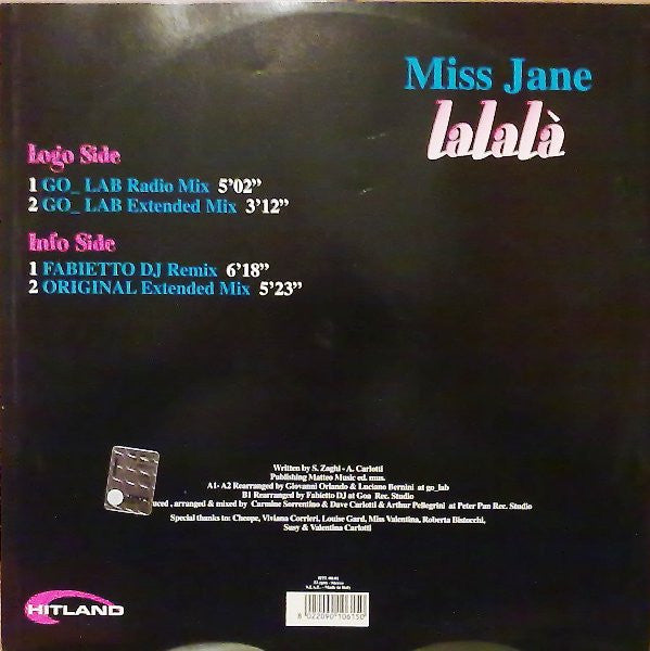 Miss Jane : LaLaLà (12")
