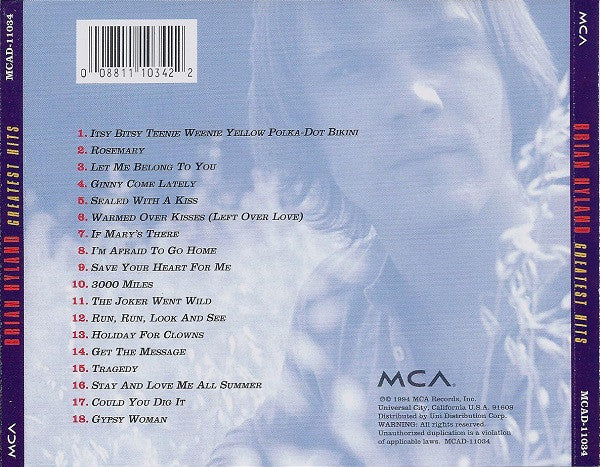 Brian Hyland : Greatest Hits (CD, Comp, RE, RM)