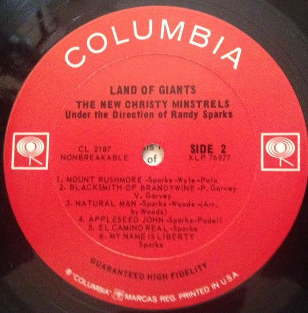 The New Christy Minstrels Under The Direction Of Randy Sparks : Land Of Giants (LP, Album, Mono)
