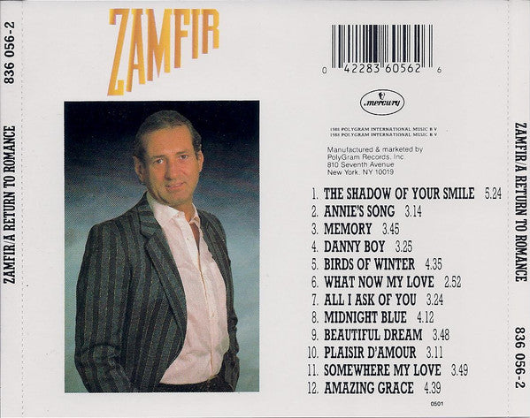 Zamfir* : A Return To Romance  (CD, Album)