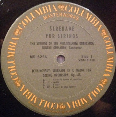 The Strings Of The Philadelphia Orchestra, Eugene Ormandy : Serenade For Strings (LP, Album, RE)