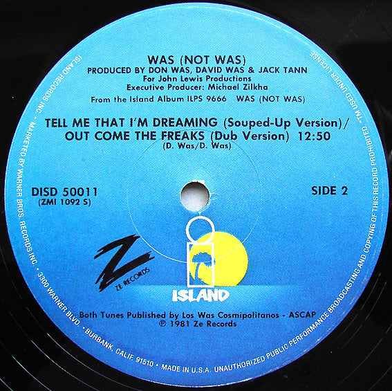 Was (Not Was) : Tell Me That I'm Dreaming / Out Come The Freaks (Dub) (12")