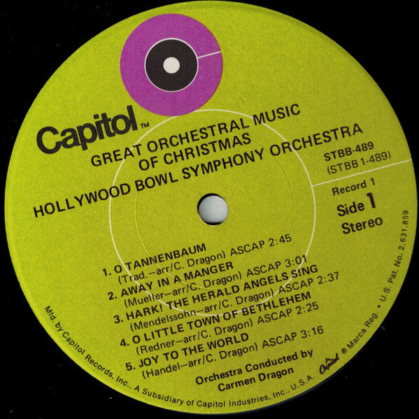 The Hollywood Bowl Symphony Orchestra : Great Orchestral Music Of Christmas (2xLP, Comp, RE)