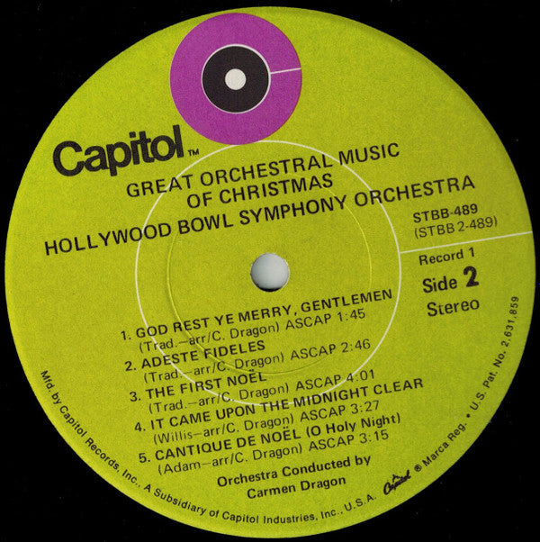 The Hollywood Bowl Symphony Orchestra : Great Orchestral Music Of Christmas (2xLP, Comp, RE)