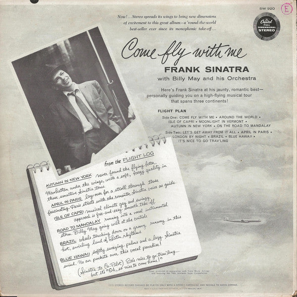 Frank Sinatra : Come Fly With Me (LP, Album, RE, Los)