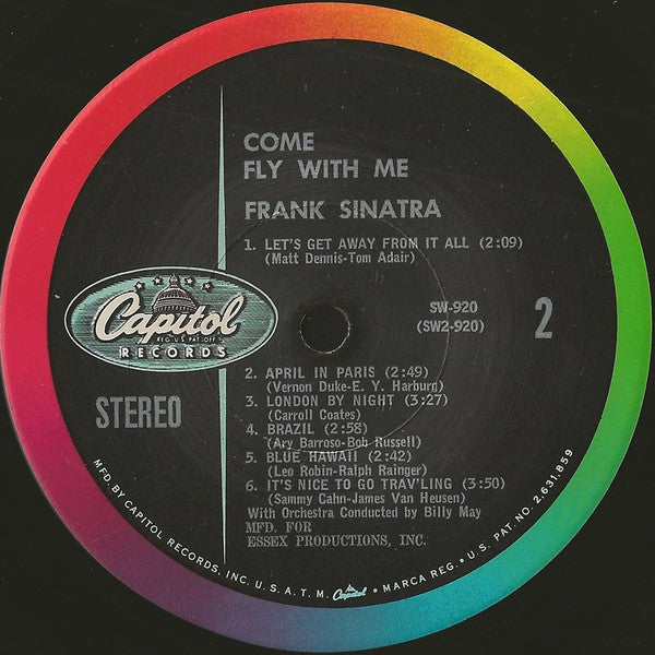 Frank Sinatra : Come Fly With Me (LP, Album, RE, Los)