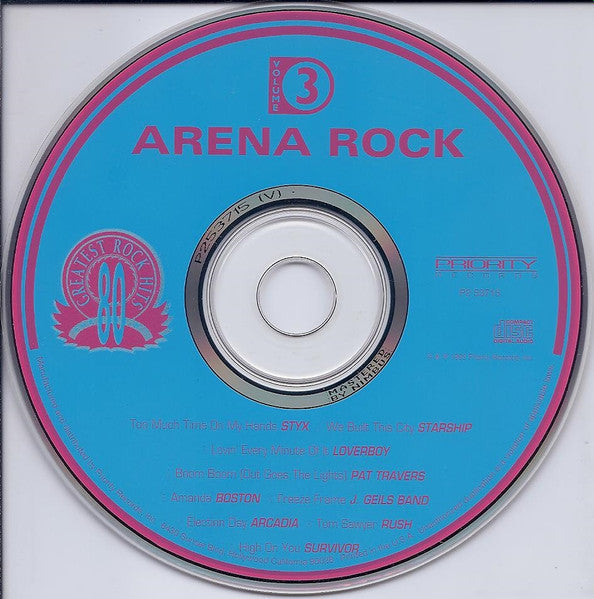 Various : The 80's Greatest Rock Hits Volume 3 Arena Rock (CD, Comp, RE)