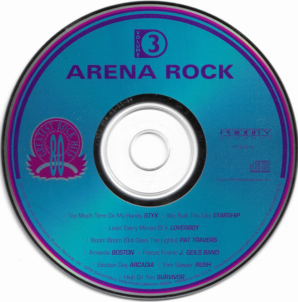 Various : The 80's Greatest Rock Hits Volume 3 Arena Rock (CD, Comp, RE)