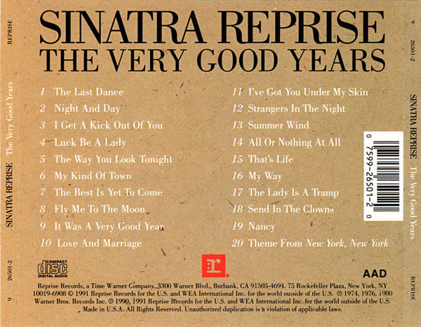 Frank Sinatra : Sinatra Reprise: The Very Good Years (CD, Comp, SRC)