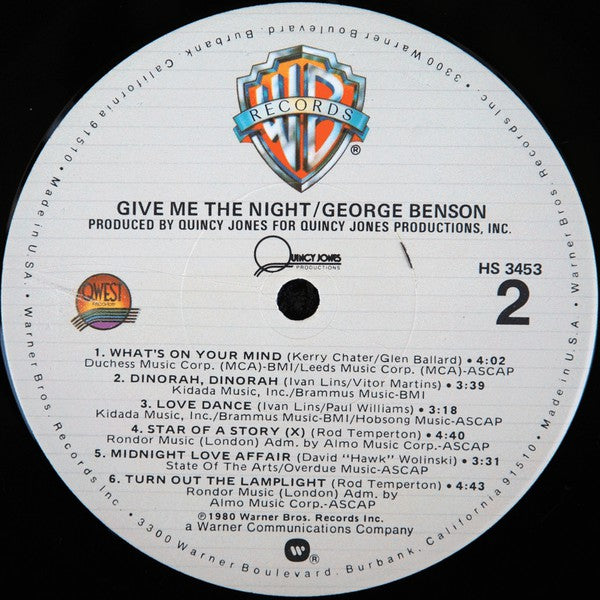 George Benson : Give Me The Night (LP, Album, Win)