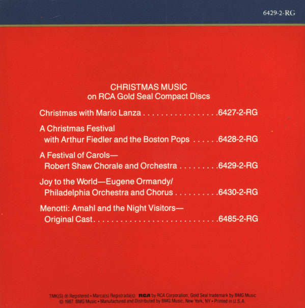 The Robert Shaw Chorale & The Robert Shaw Orchestra : A Festival Of Carols (CD, Album, RM)