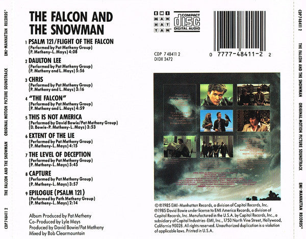 Pat Metheny Group : The Falcon And The Snowman (Original Motion Picture Soundtrack) (CD, Album, RE)