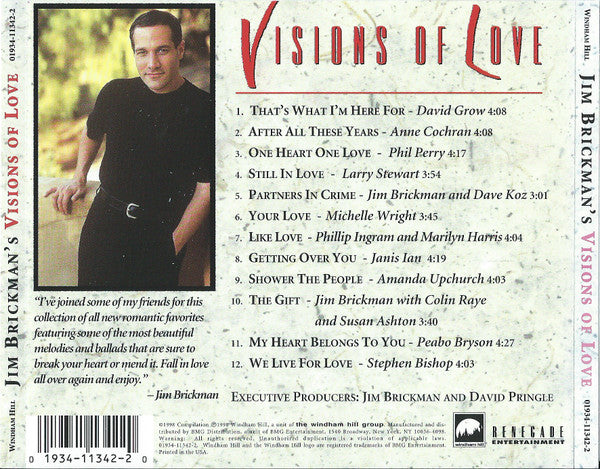 Jim Brickman : Visions Of Love (CD, Album, Comp)