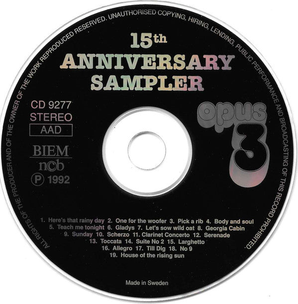 Various : 15th Anniversary Sampler (CD, Comp, Smplr)