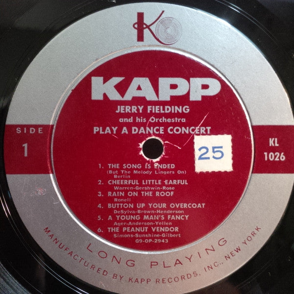 Jerry Fielding And His Orchestra* : Jerry Fielding And His Orchestra Play A Dance Concert (LP)