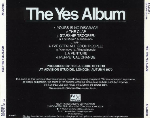 Yes : The Yes Album (CD, Album, Club, RE)