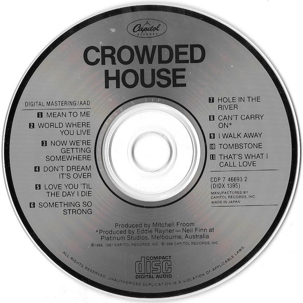 Crowded House : Crowded House (CD, Album)