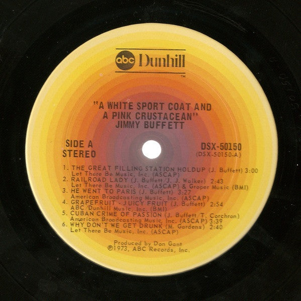 Jimmy Buffett : A White Sport Coat And A Pink Crustacean (LP, Album, RP)