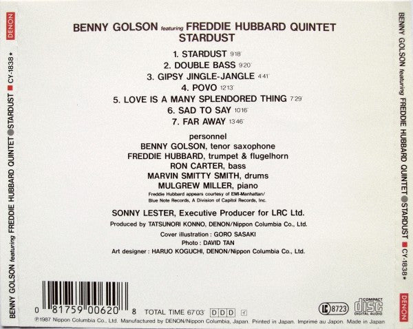 Benny Golson Featuring Freddie Hubbard : Stardust (CD, Album)