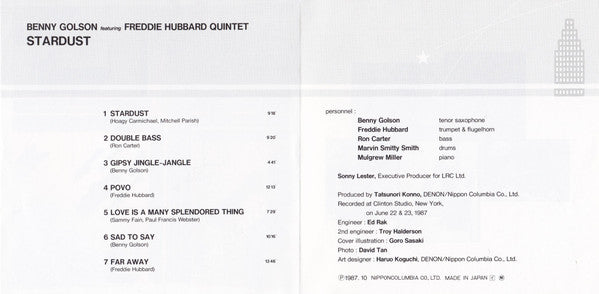 Benny Golson Featuring Freddie Hubbard : Stardust (CD, Album)