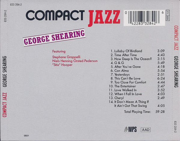 George Shearing : George Shearing (CD, Comp)