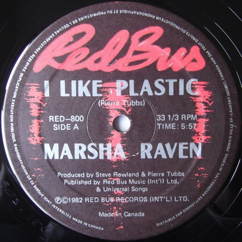 Marsha Raven : I Like Plastic / Angel 43 (12", Maxi)