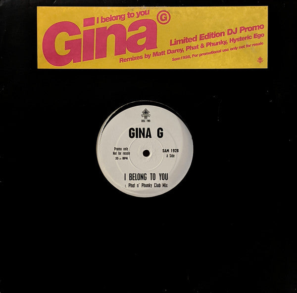 Gina G : I Belong To You (2x12", Ltd, Promo)