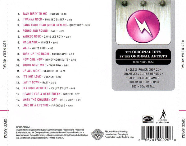 Various : 80s Mega Metal (CD, Comp)