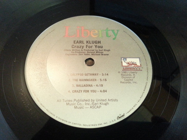 Earl Klugh : Crazy For You (LP, Album)
