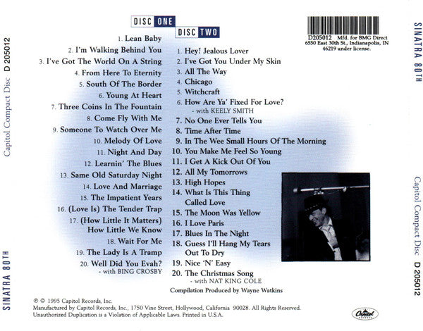 Frank Sinatra : Sinatra 80th - All The Best (2xCD, Comp, Club)