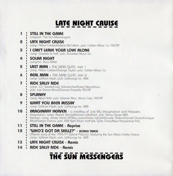 The Sun Messengers : Late Night Cruise (CD, Album)