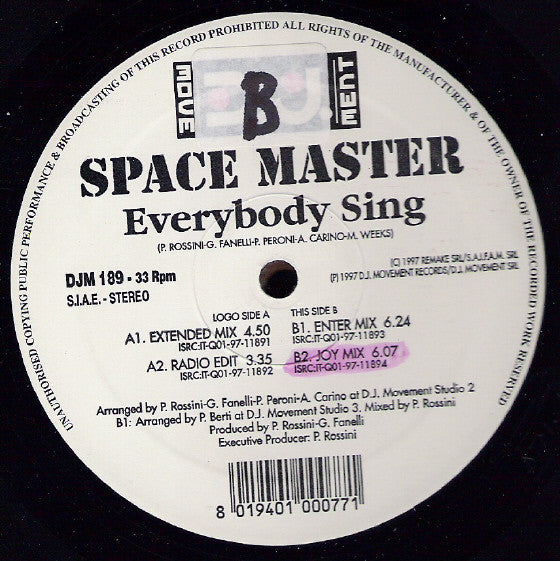 Space Master : Everybody Sing (12")