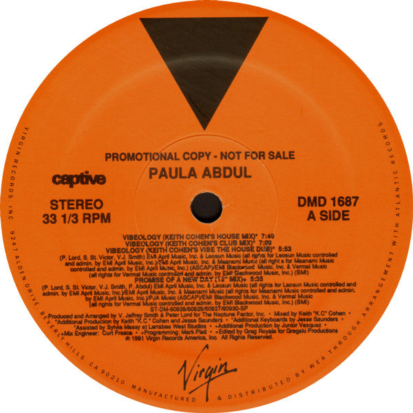 Paula Abdul : Vibeology (12", Promo)