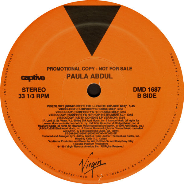 Paula Abdul : Vibeology (12", Promo)